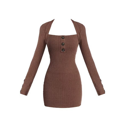 Waist-Cinching Long Sleeve Dress