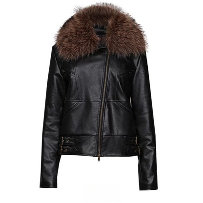 Heavy Punk Windproof Quilted Leather Jacket