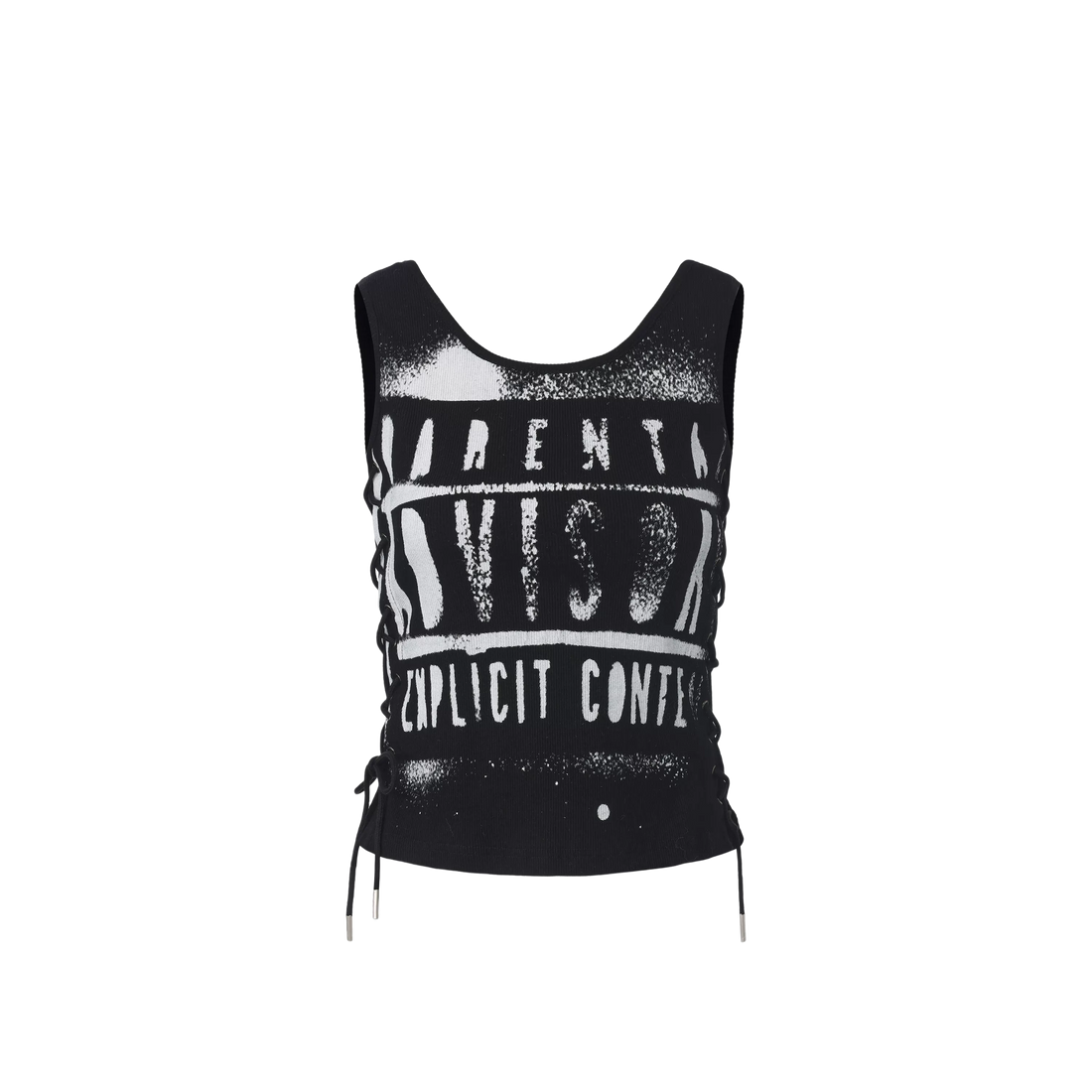 24ANS Drawstring Punk Printed Tank Top – Vest &amp; Tank Tops