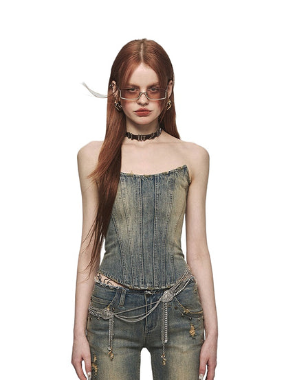 (Final Sale) Denim Blue Tube Top