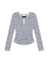 Striped Color-block Lace Spliced T-Shirt - CHINASQUAD