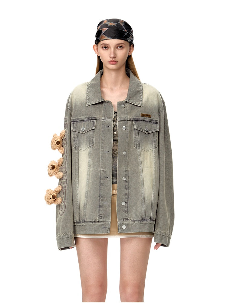 Bear Queue Vintage Denim Jacket