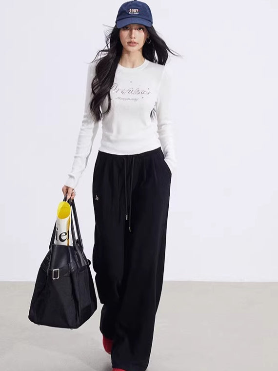 Layered-Effect Panelled Wide-Leg Pants