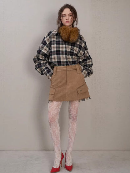 Plaid Oversized Long-Sleeve Shirt