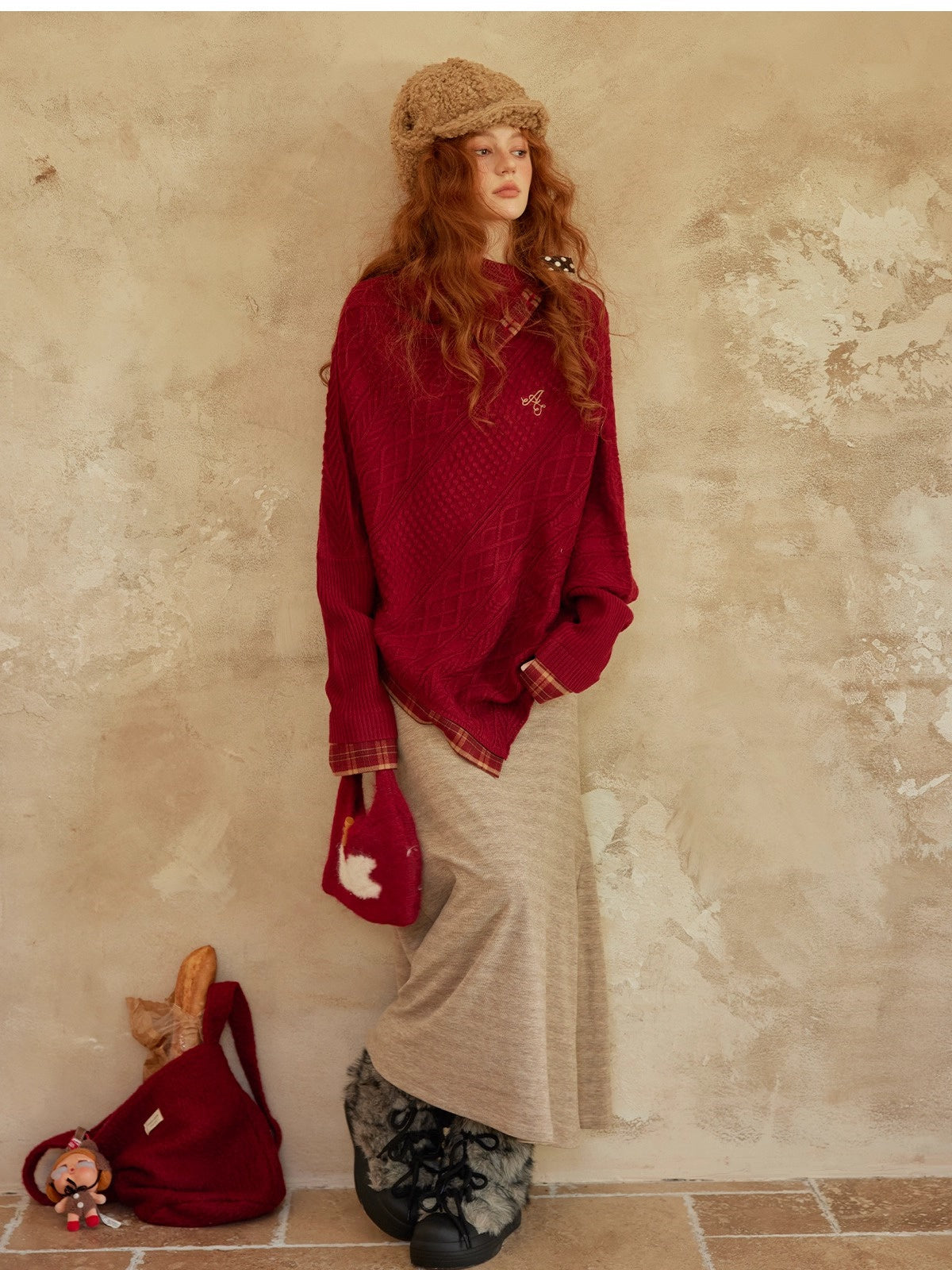 Fishtail Knit Midi Skirt