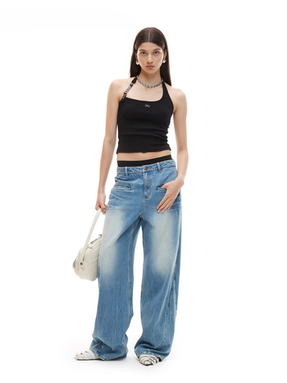 Breathable Relaxed Straight-Leg Denim Jeans