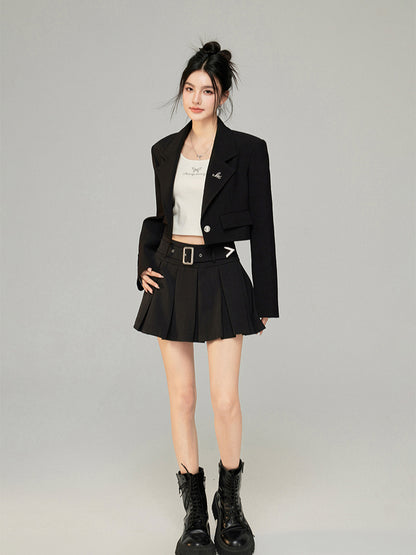 Removable Faux Two-piece Short Blazer