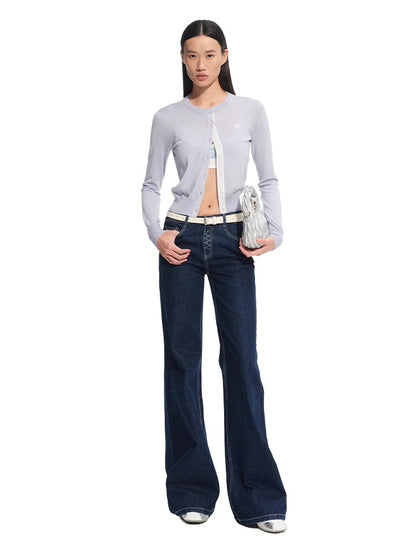 Rosemary Wool Spliced Knit Cardigan - CHINASQUAD
