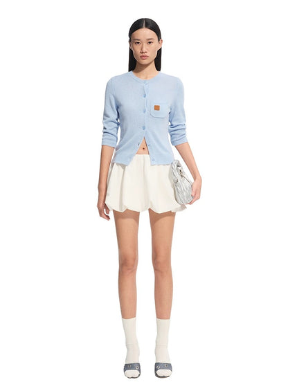 Cashmere Round Neck Regular Shoulder Cardigan - CHINASQUAD