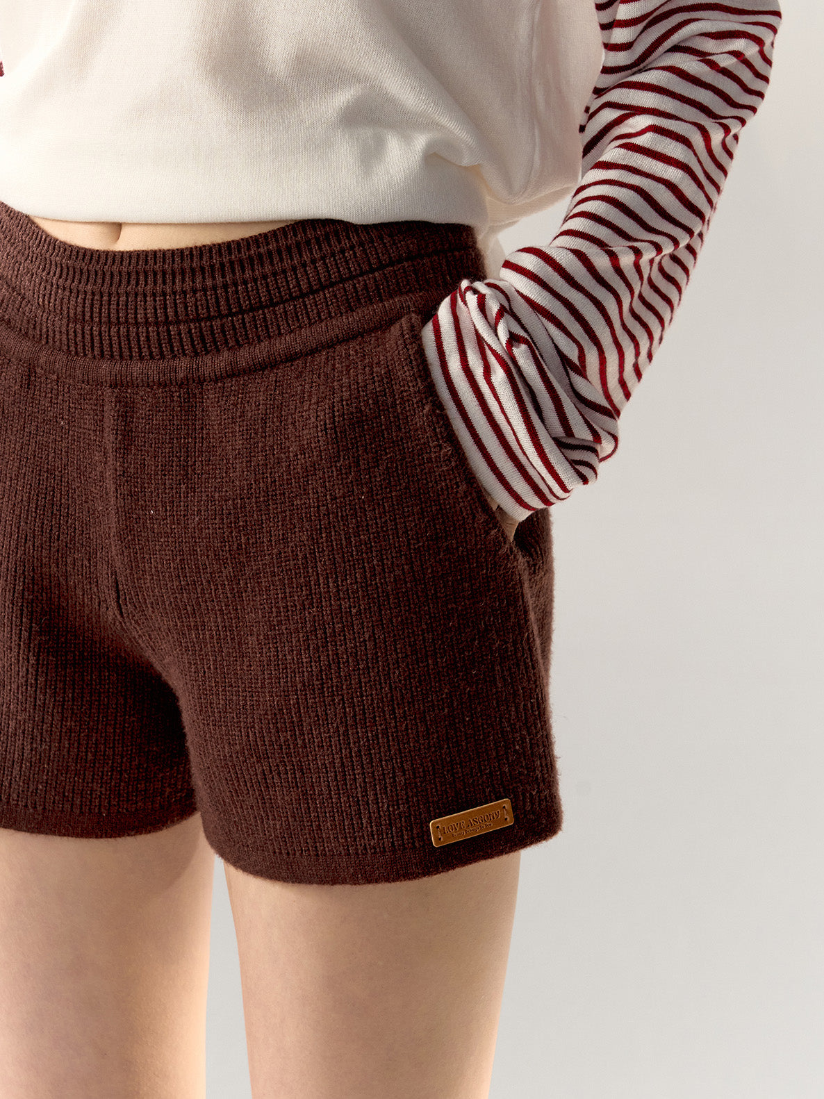 A-Line High-Waist Knit Shorts