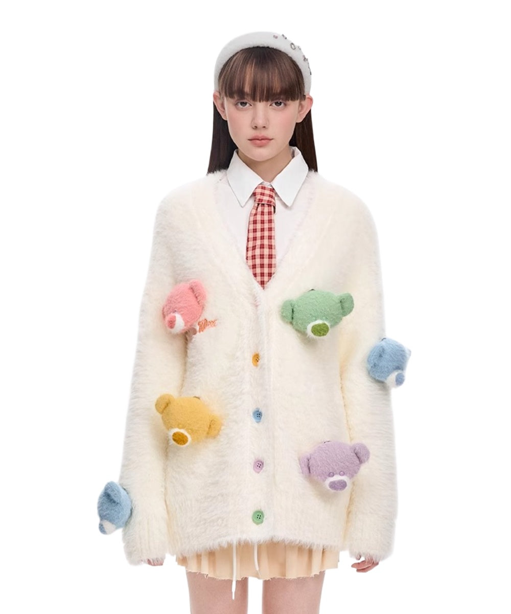 Doozoo Pastel Bear Cardigan