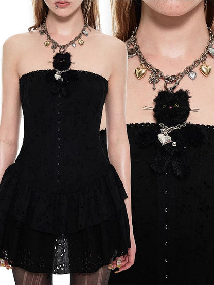 Cotton Jacquard Boned Fit-and-Flare Dress