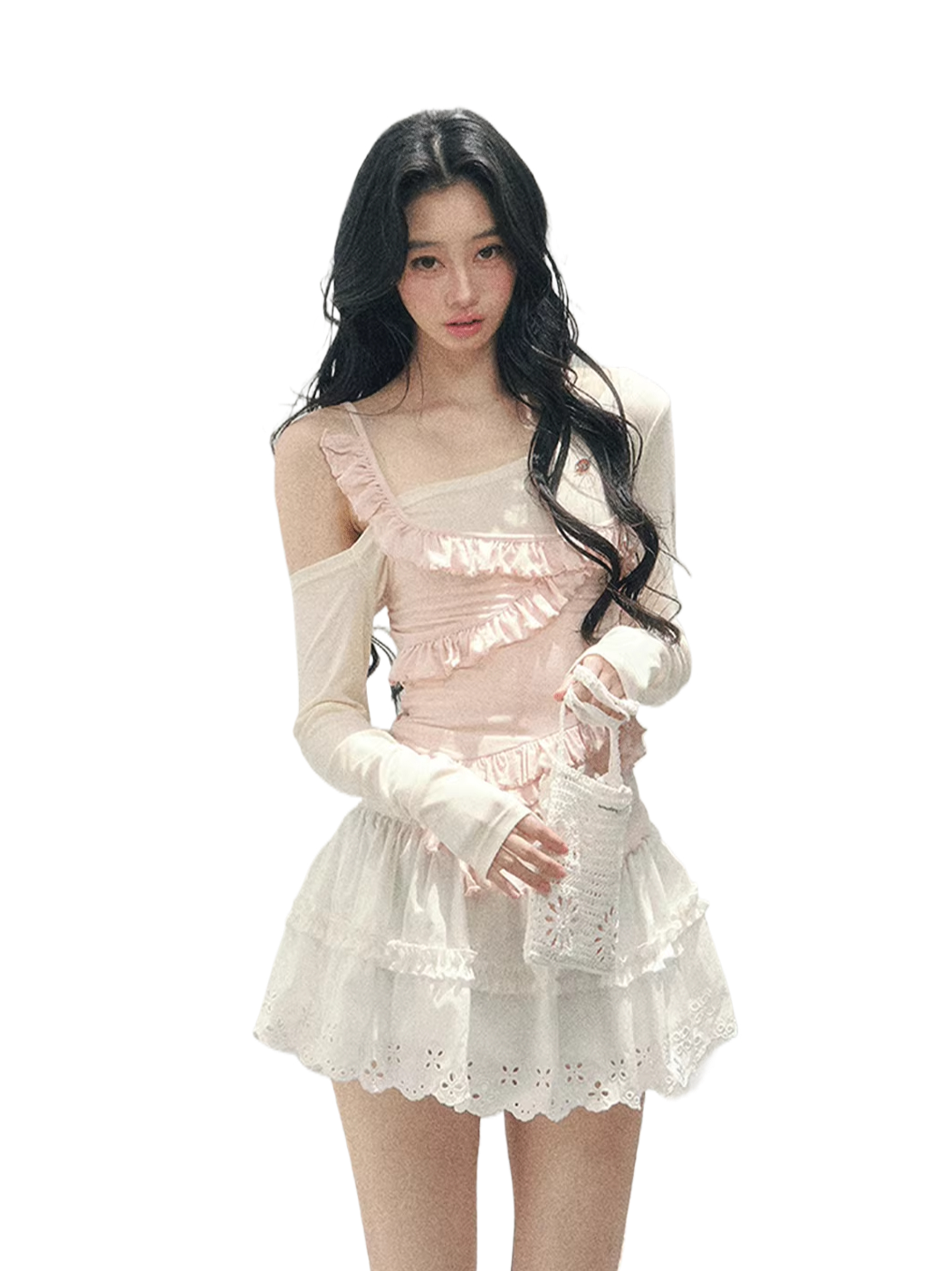 Asymmetric Ruffle Off-Shoulder Top