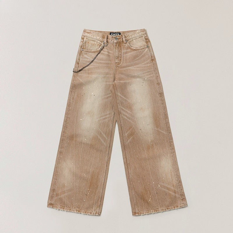 Wild Diamond Handcrafted Wide-Leg Denim Pants