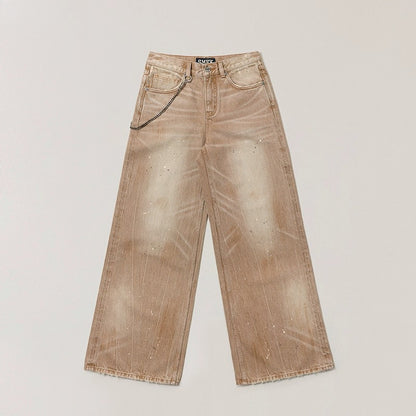 Wild Diamond Handcrafted Wide-Leg Denim Pants