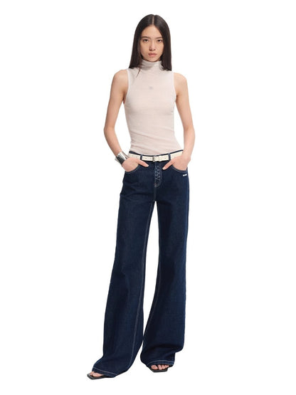 “Djembe Series” 100% Wool Asymmetric Hem Turtleneck T-shirt - CHINASQUAD