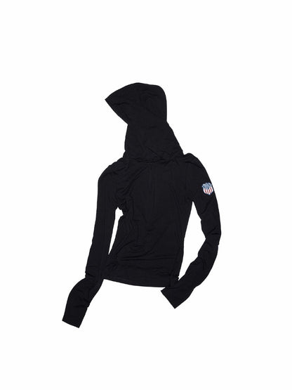 Hooded Zip-up Long-sleeve T-shirt