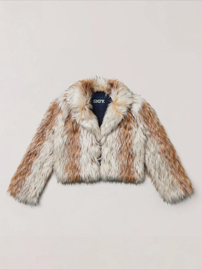 Cross Relic Wilderness Hunter Cropped Faux Fur Jacket