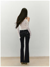 Draped Neck Leather Strap Acetate One-shoulder T-shirt - CHINASQUAD