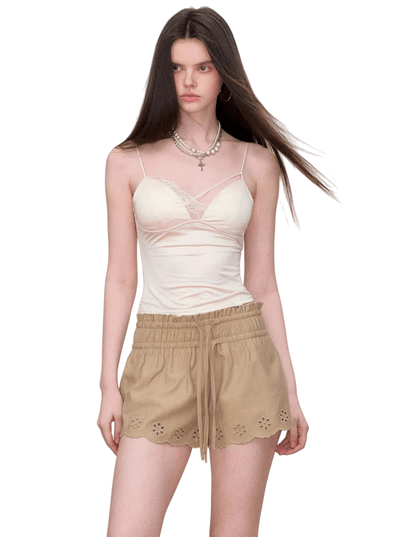 Lace-Trim Satin Camisole