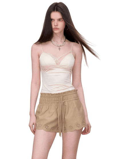 Lace-Trim Satin Camisole