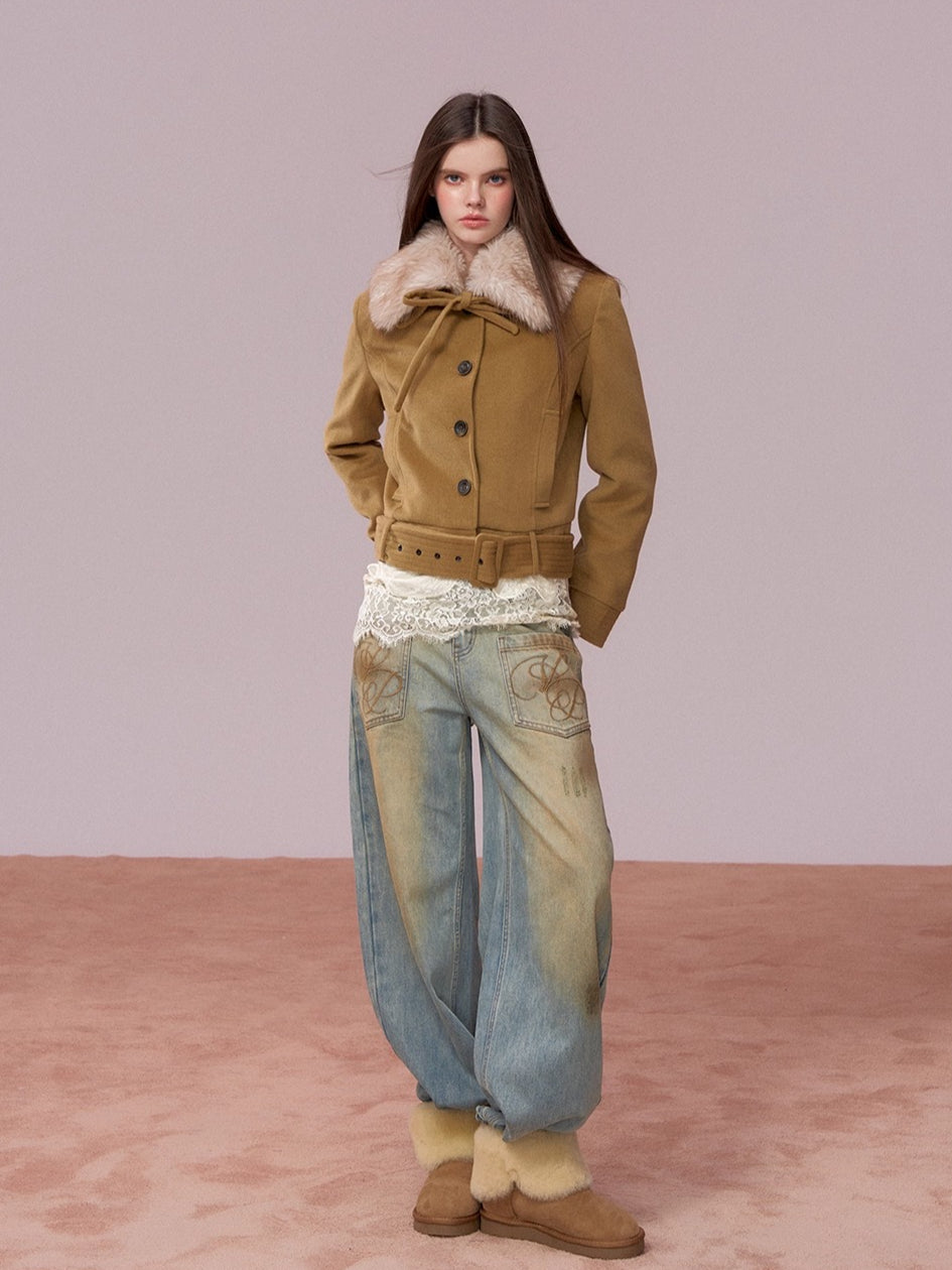 Vintage Wash Loose Denims Pants