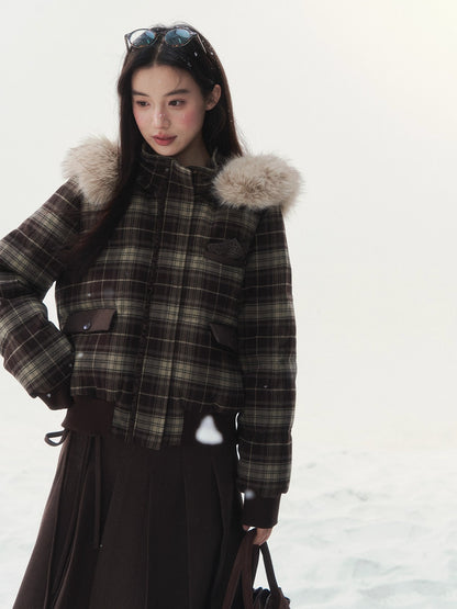 White Fur-Collar Duck Down Jacket