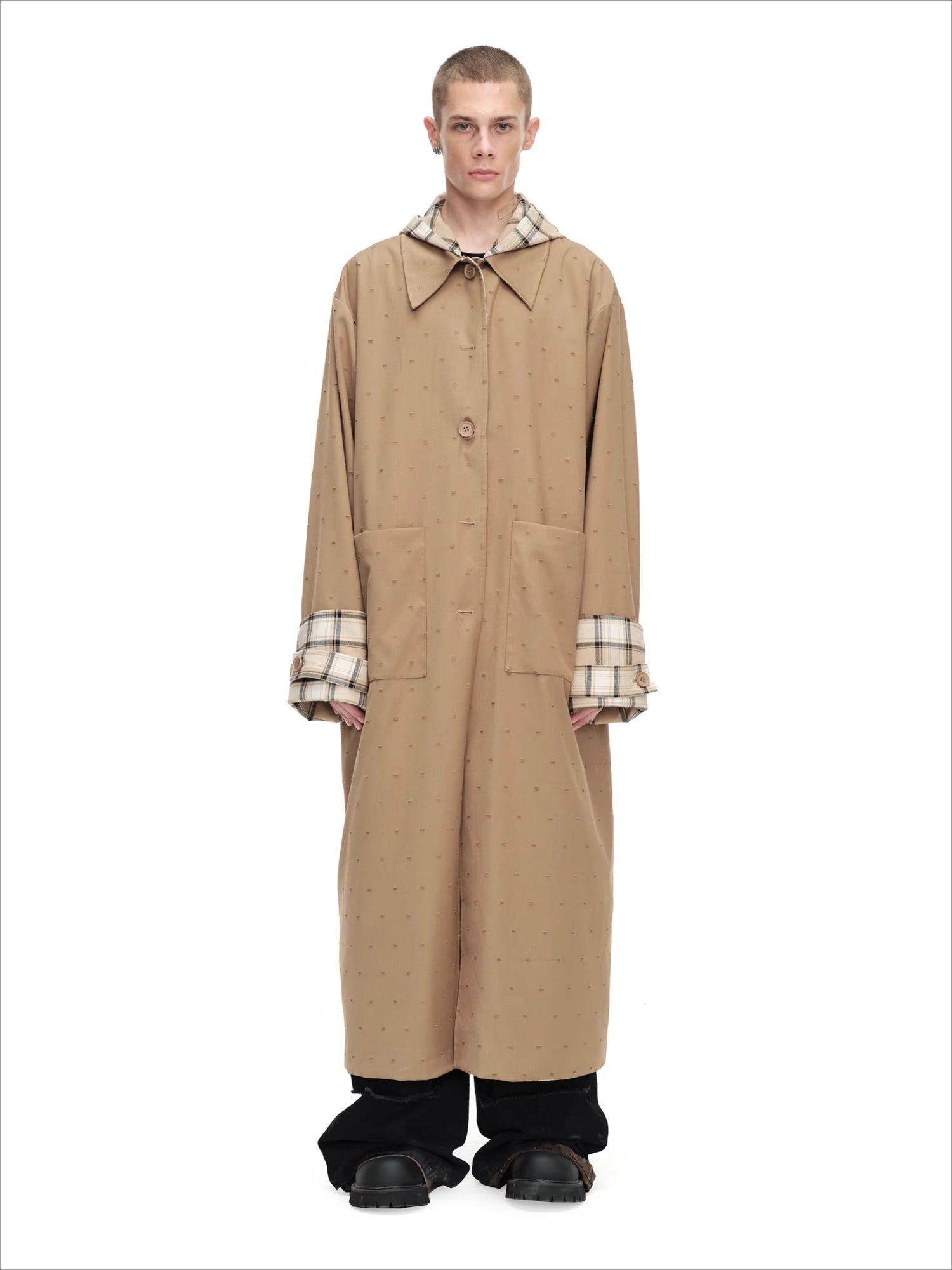 Reversible Hooded Long Coat