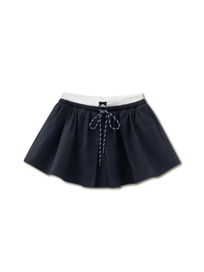 Navy Blue Drawstring Skirt