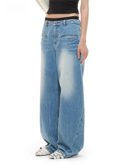 Breathable Relaxed Straight-Leg Denim Jeans