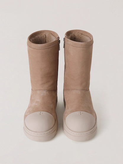 Sherpa Leather Wool Snow Boots