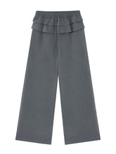 Two-piece Double-layer Ruffle Tie Straight Pants - CHINASQUAD