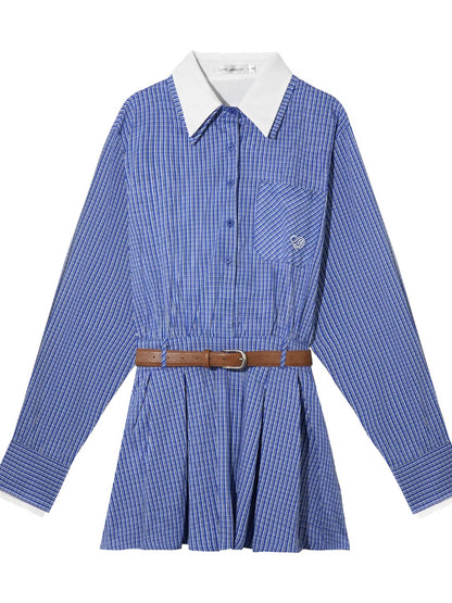 Shawl Fake Two-Piece Waist-Cinching A-Line Dress