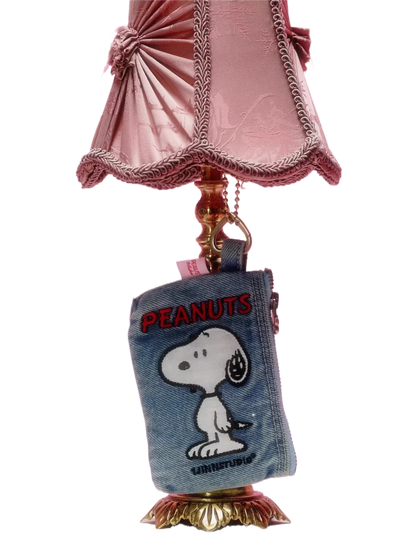 Snoopy Embroidered Denim Mini Coin Pouch