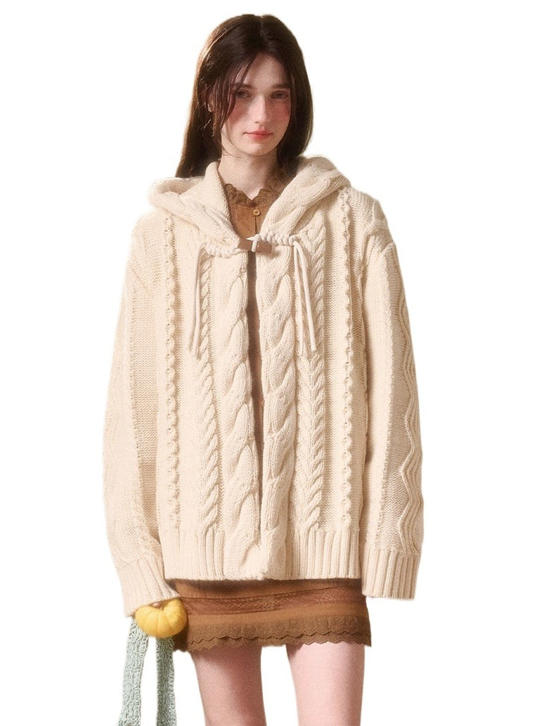 Snow Yarn Wool Chunky Knit Cardigan