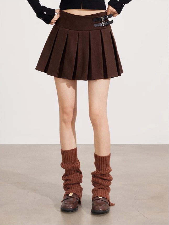 High-Waist Pleated Skirt