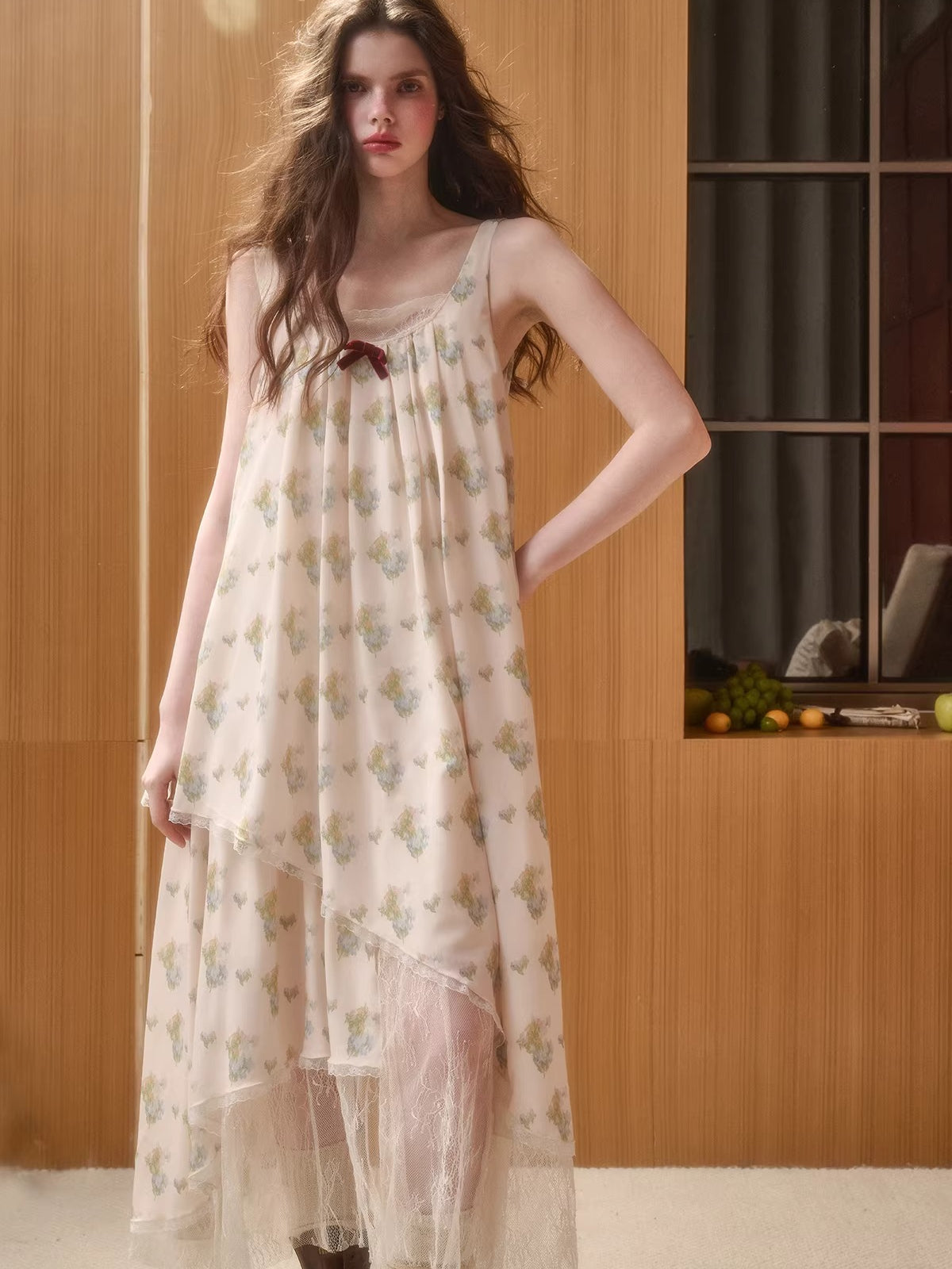 Chiffon Asymmetric Slip Dress