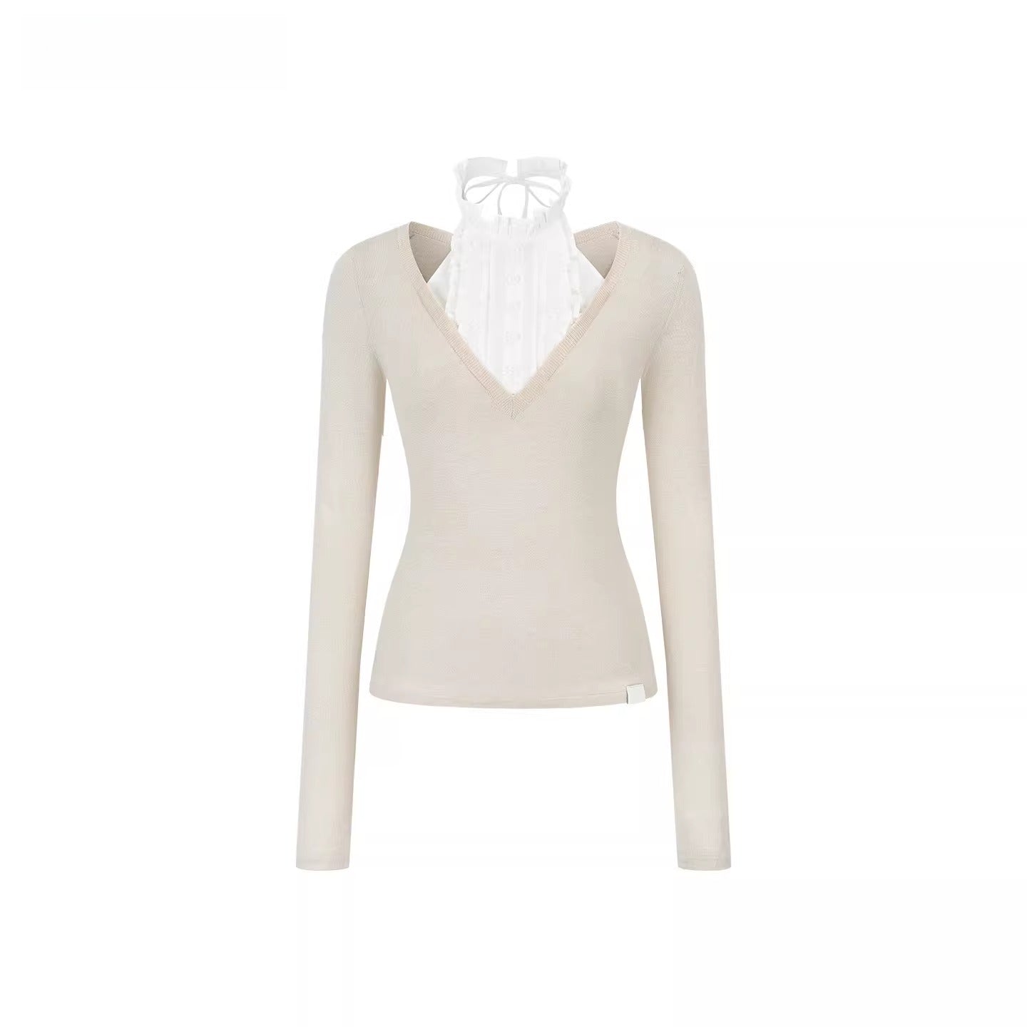 Patchwork Layered-Effect Knit Top