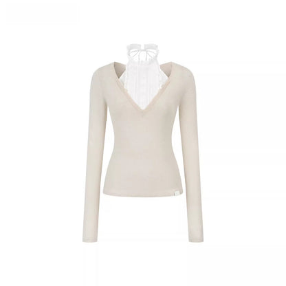 Patchwork Layered-Effect Knit Top