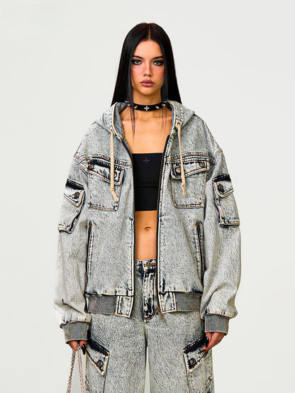 Garden Oversized Denim Hoodie