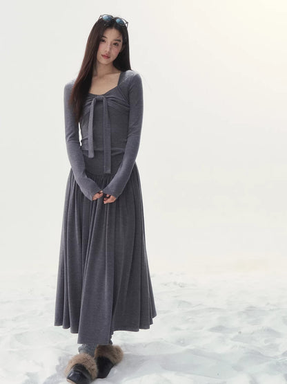 Vintage Waist-Cinched Knit Dress