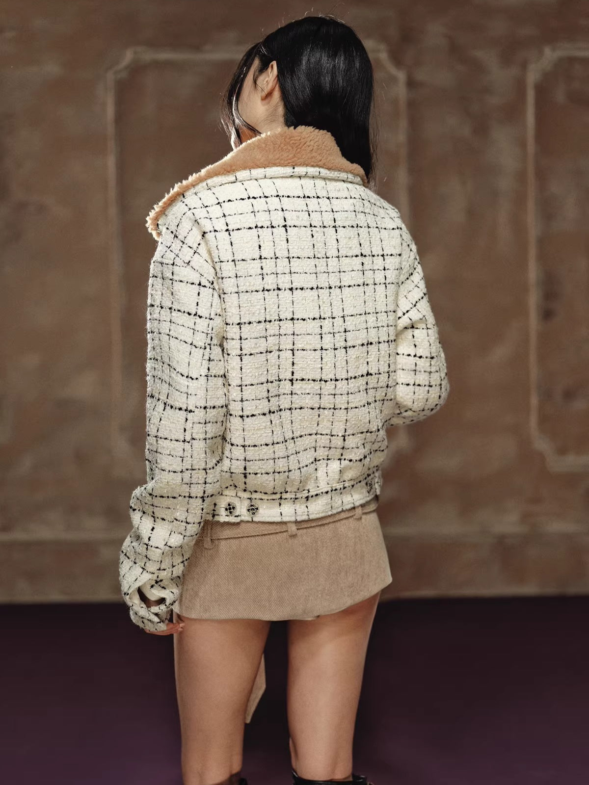 Corduroy Low-Rise Wide Belt Mini Skirt