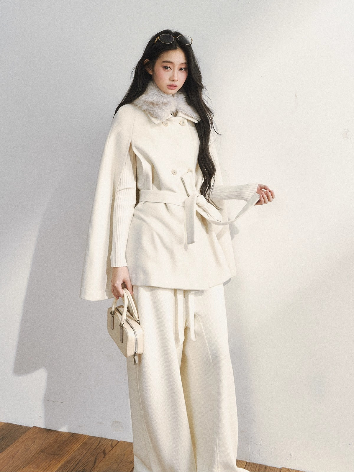 White Minimalist Relaxed Draped Pants