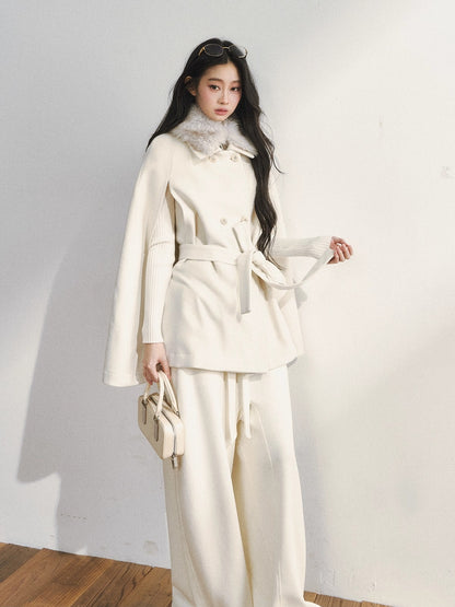 White Minimalist Relaxed Draped Pants