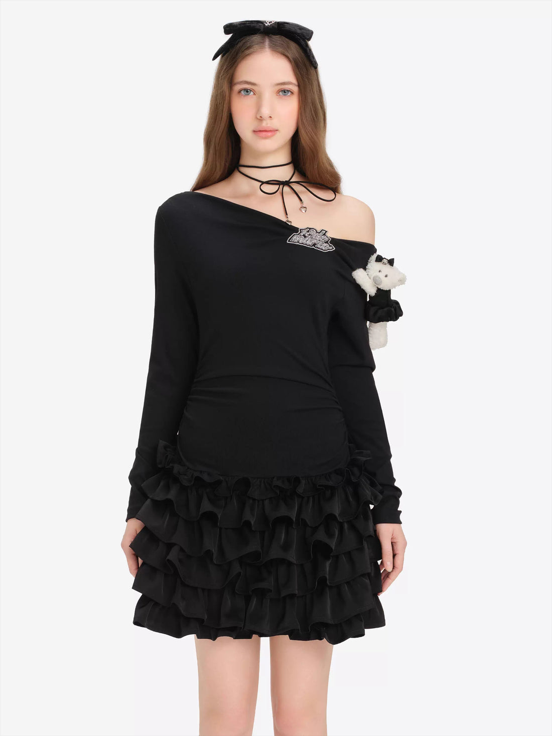 Off-Shoulder Tiered Mini Dress