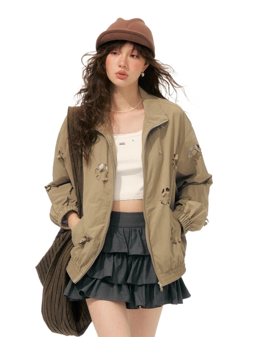 Hollow Cut Floral Jacket - CHINASQUAD