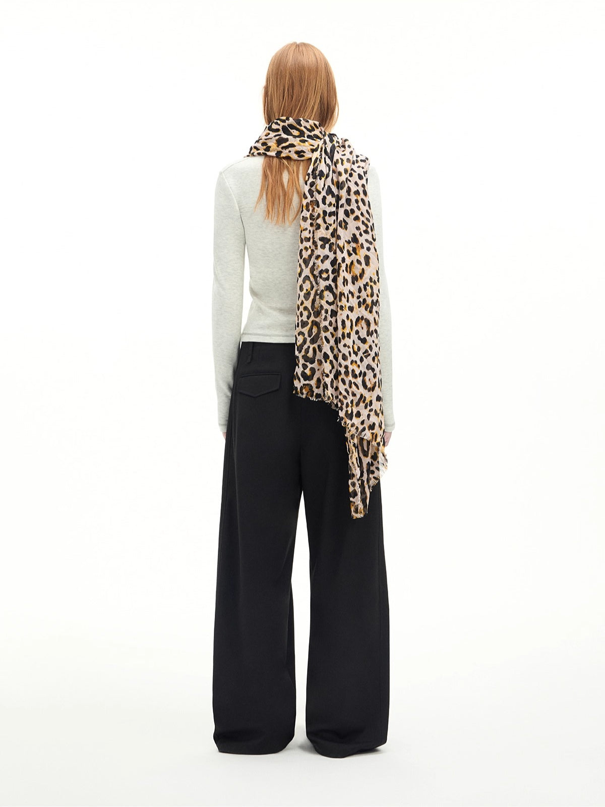 Drawstring Wool-Blend Wide-Leg Pants
