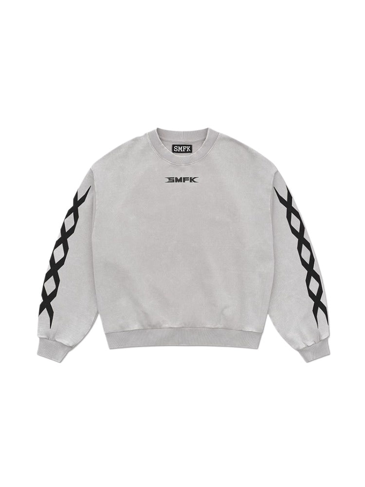 Black &amp; Gray Chain Racing Oversized Sweatshirt