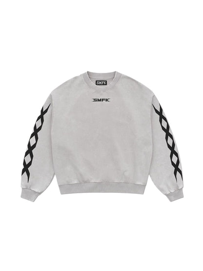 Black &amp; Gray Chain Racing Oversized Sweatshirt