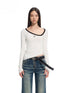 Irregular Crewneck Knitted T-Shirt - CHINASQUAD